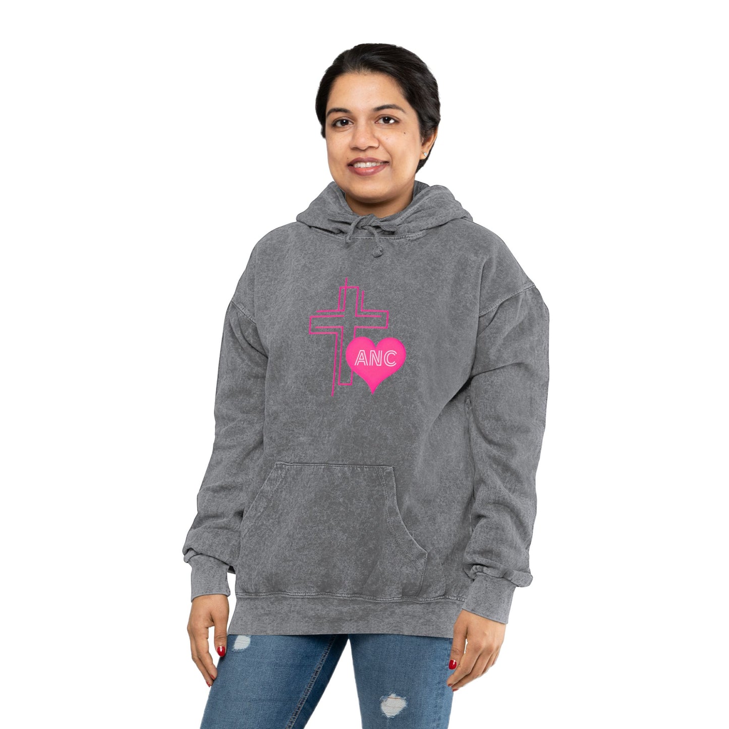 Cross & Heart Mineral Wash Hoodie