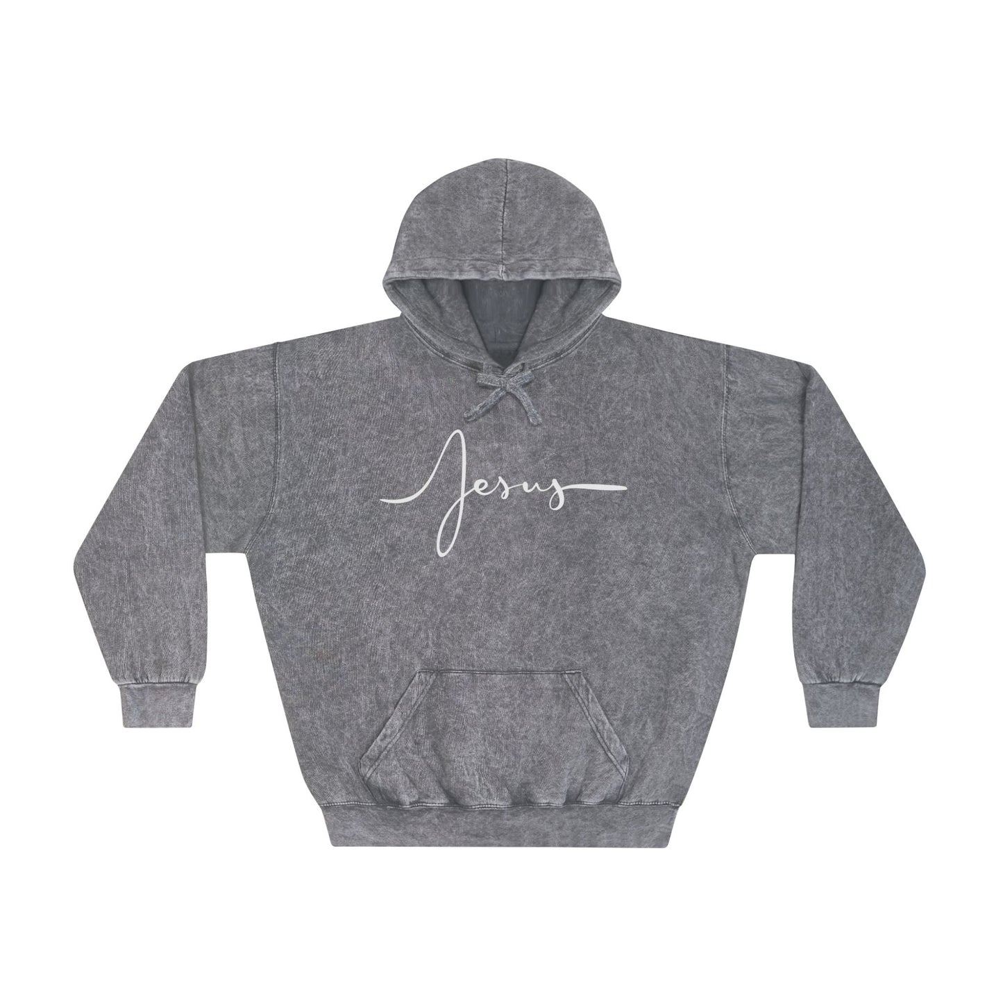 Faith-Inspired Unisex Mineral Wash Hoodie - Jesus & Inspirational Quote