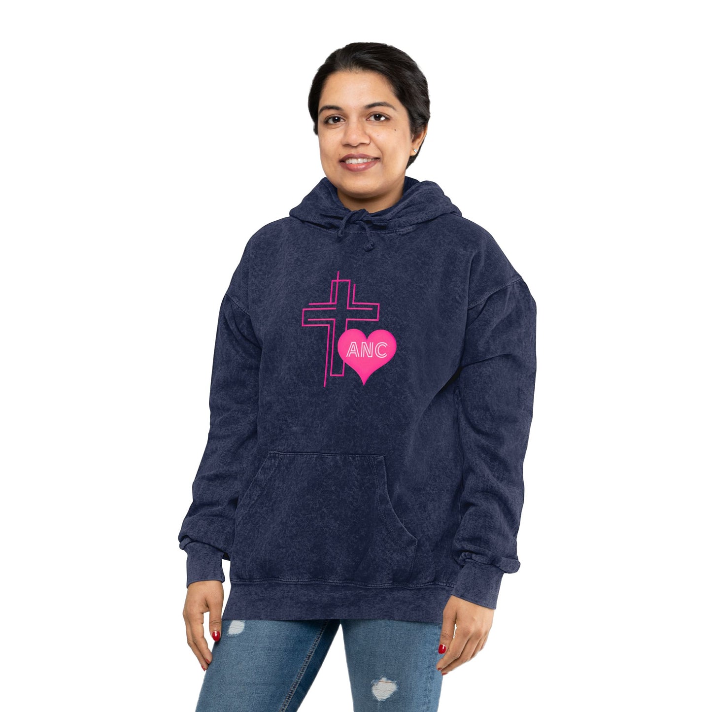 Cross & Heart Mineral Wash Hoodie
