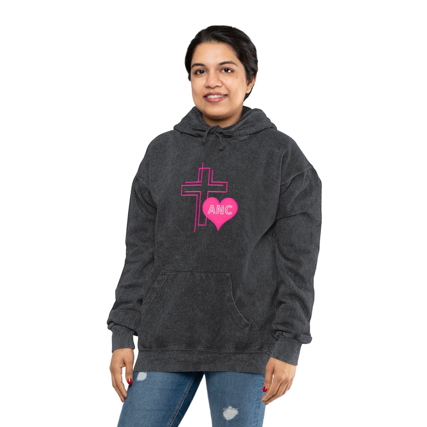 Cross & Heart Mineral Wash Hoodie