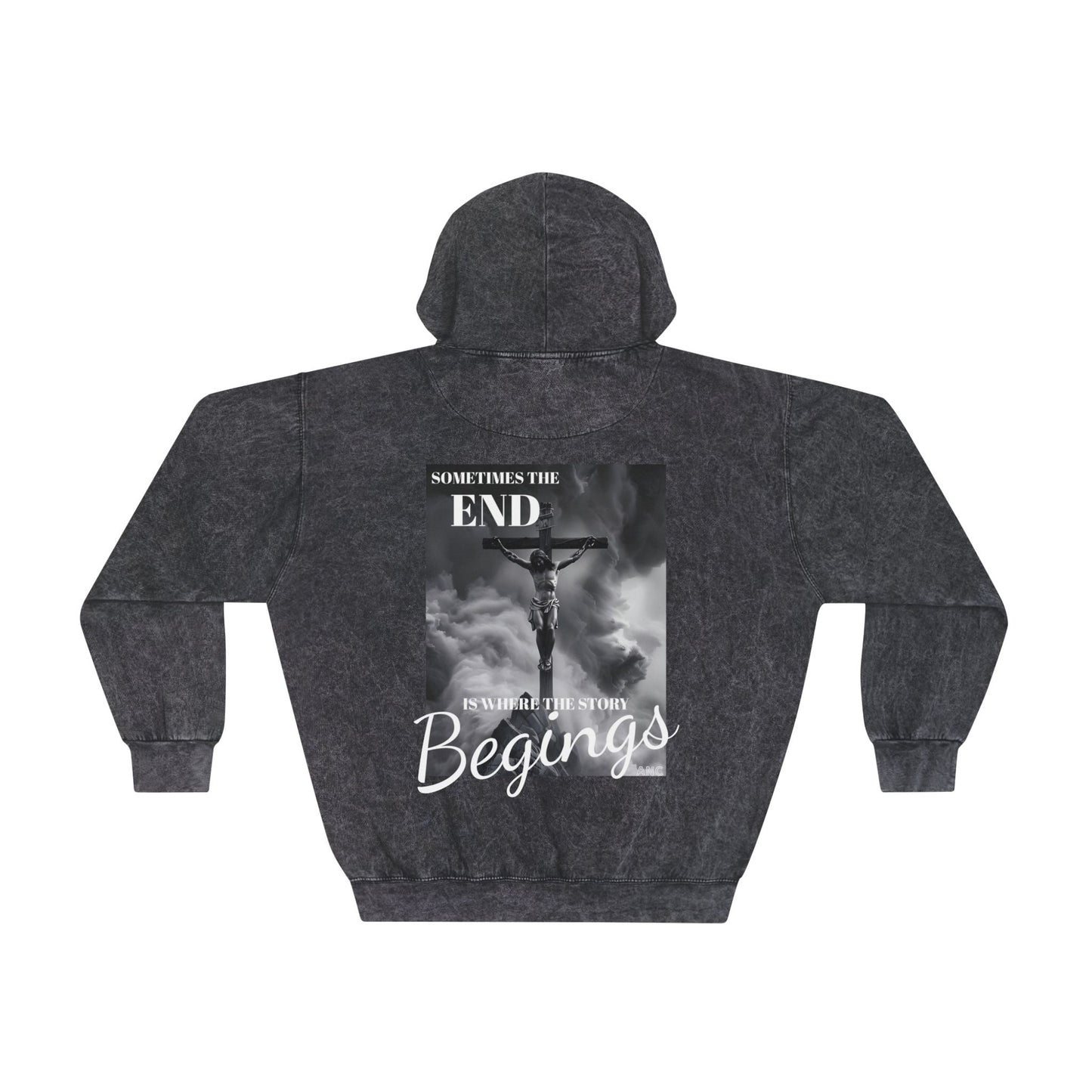 Faith-Inspired Unisex Mineral Wash Hoodie - Jesus & Inspirational Quote