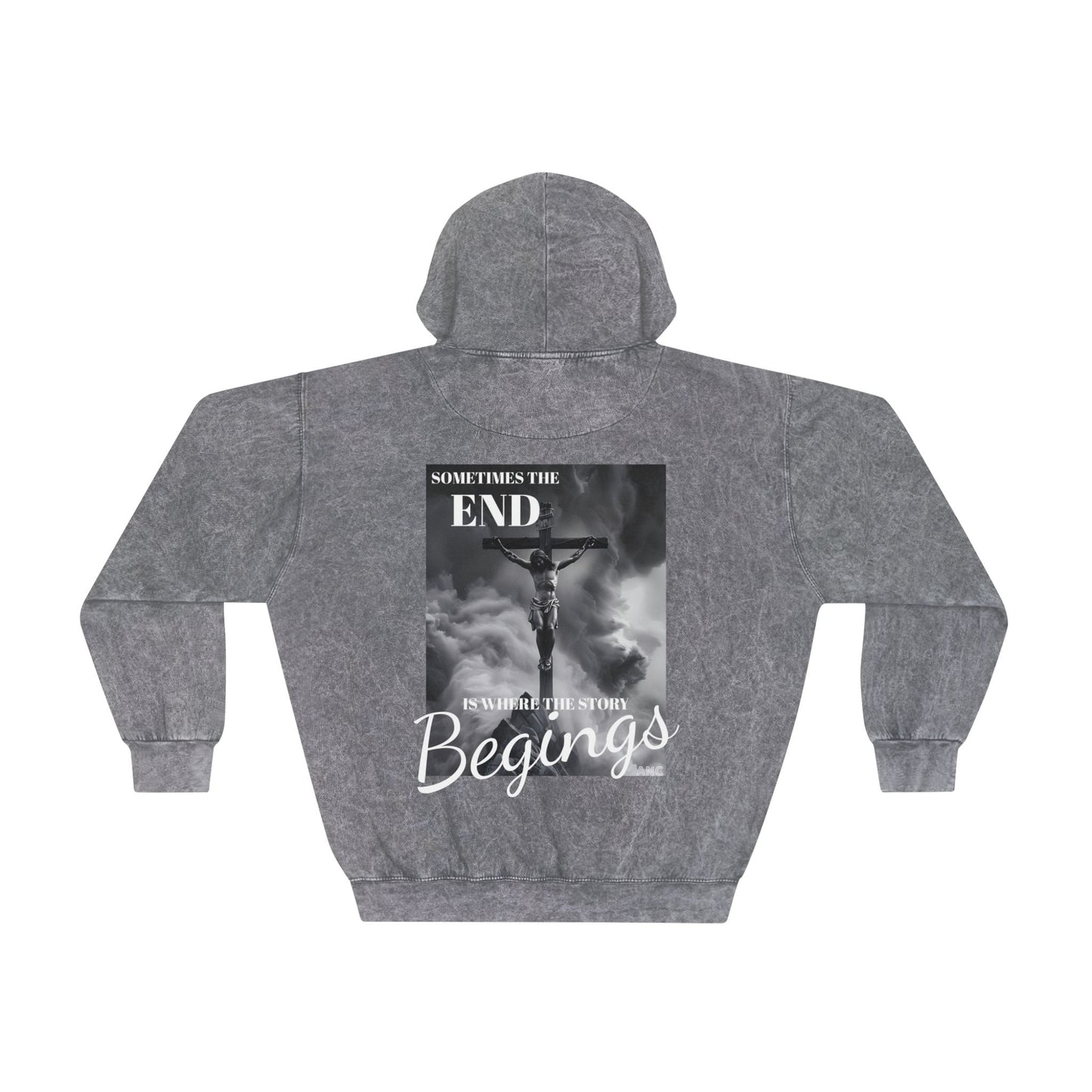 Faith-Inspired Unisex Mineral Wash Hoodie - Jesus & Inspirational Quote