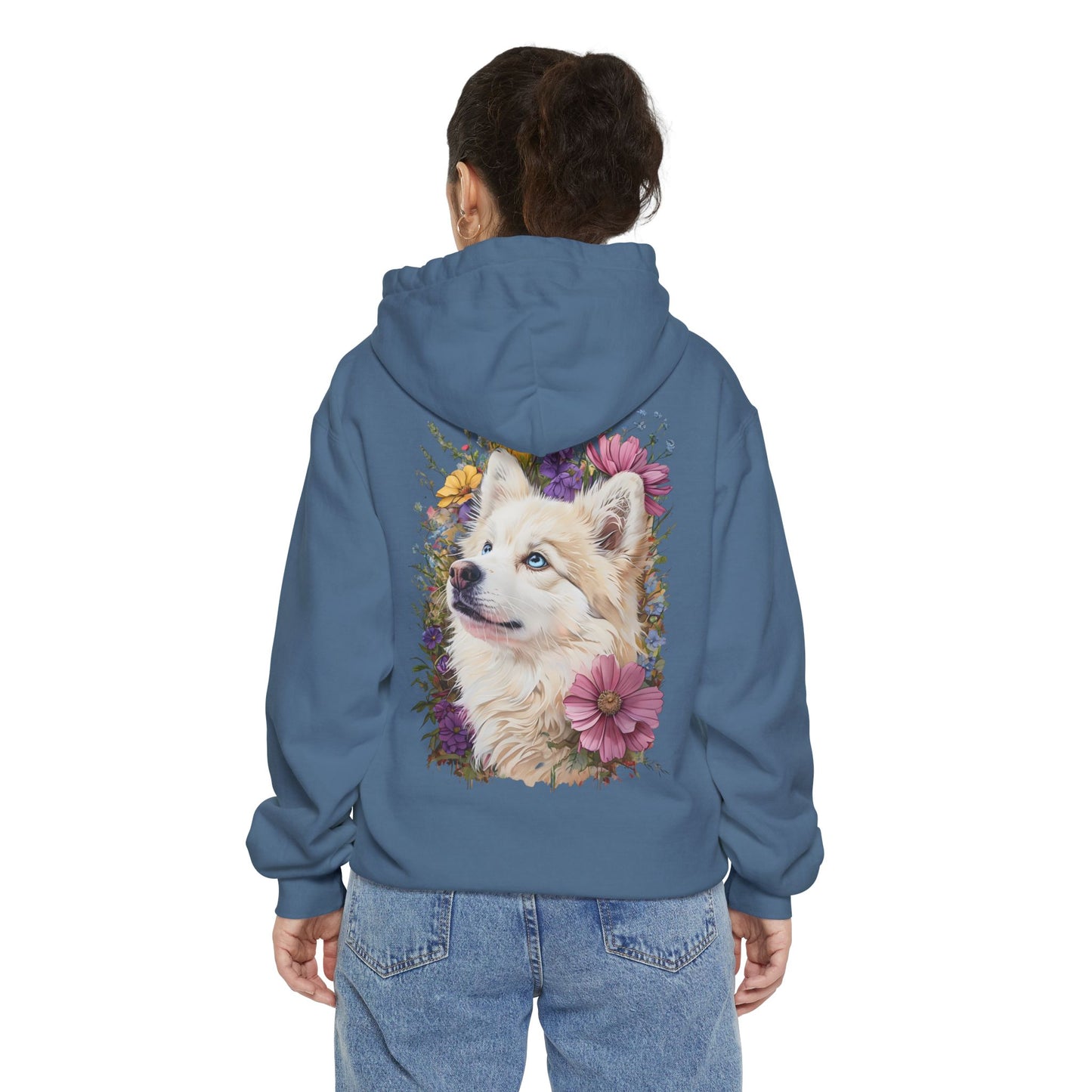 White and Cream Pomsky Hoodie