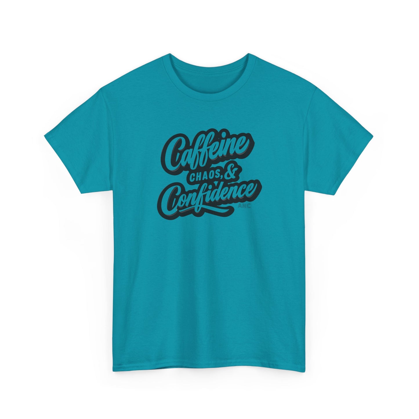 Caffeine, Chaos, & Confidence Heavy Cotton Tee