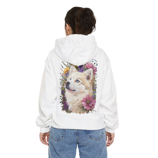 White and Cream Pomsky Hoodie